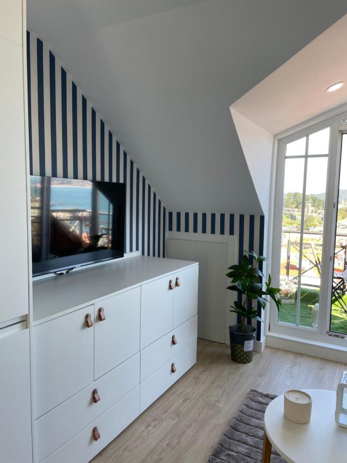 Estudio Impresionantes Vistas Con Terraza Y Piscina Baiona Exteriér fotografie